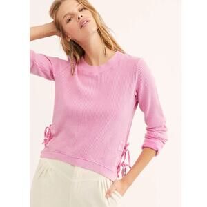Free People FP One Cropped Interlaken Thermal Top Pink